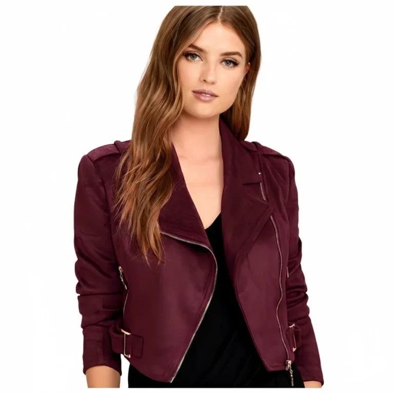 Burgundy leather jacket