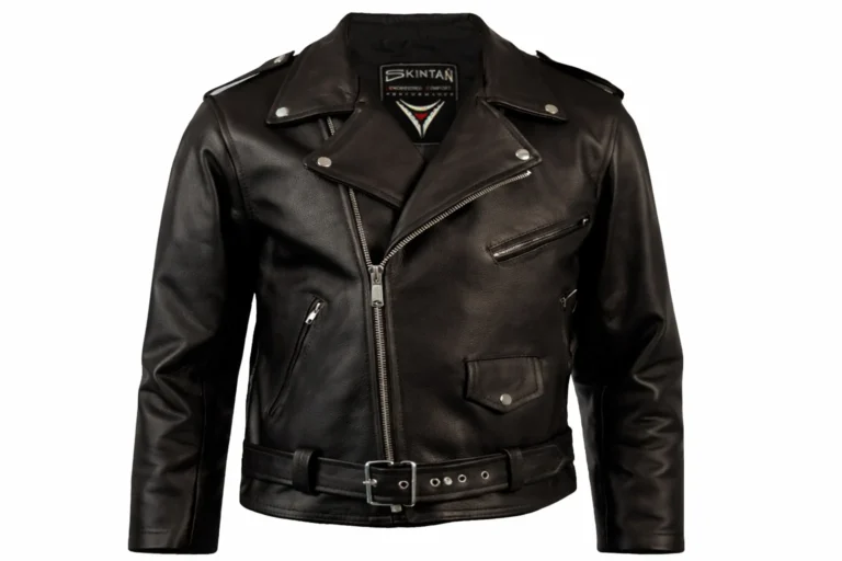 Leather biker jacket