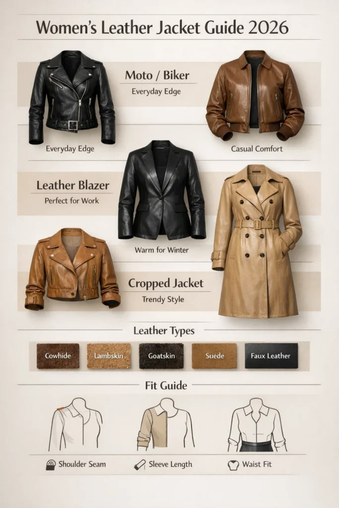 Women leather jacket