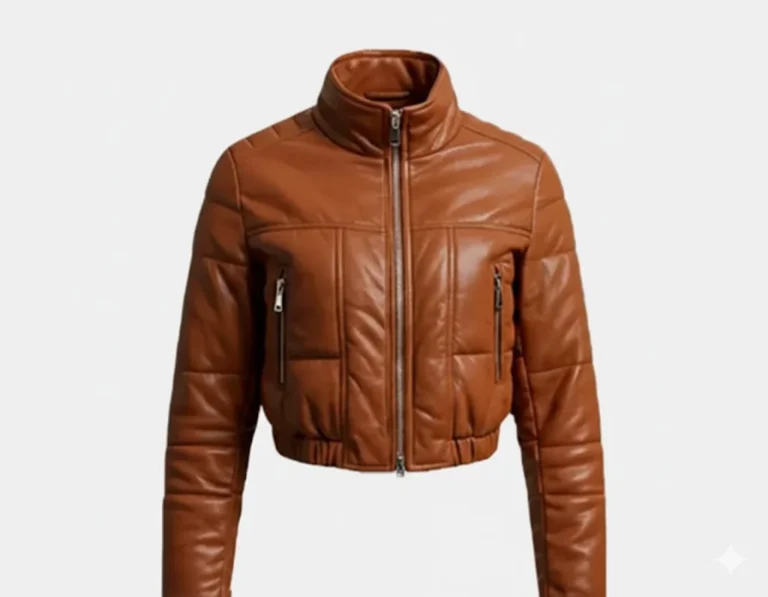 Cropped leather jacket