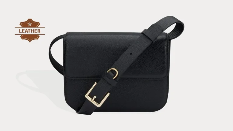 Black leather crossbody bag