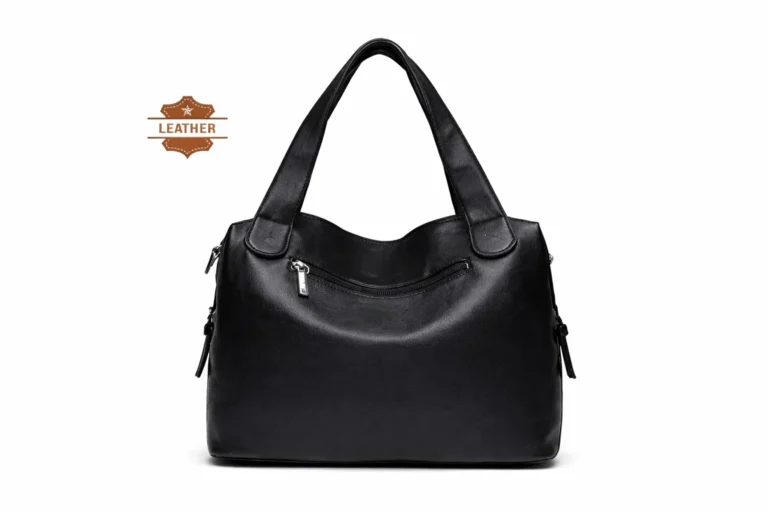 Black leather shoulder bag