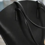 Black leather tote bag