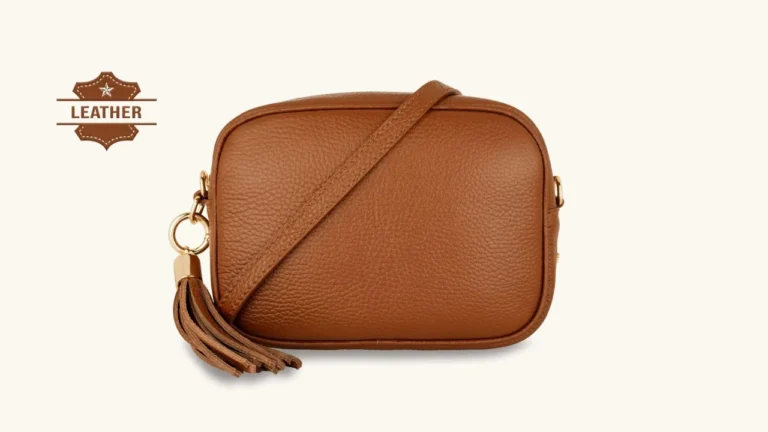 Brown leather crossbody bag