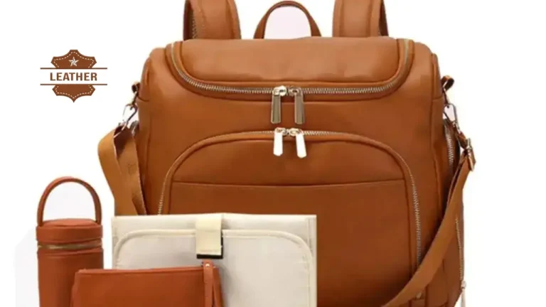 Leather diaper bag