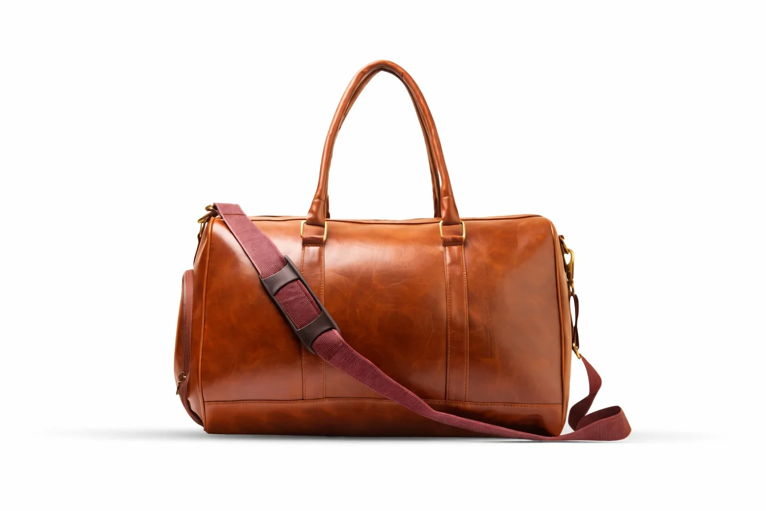 Leather duffle bag