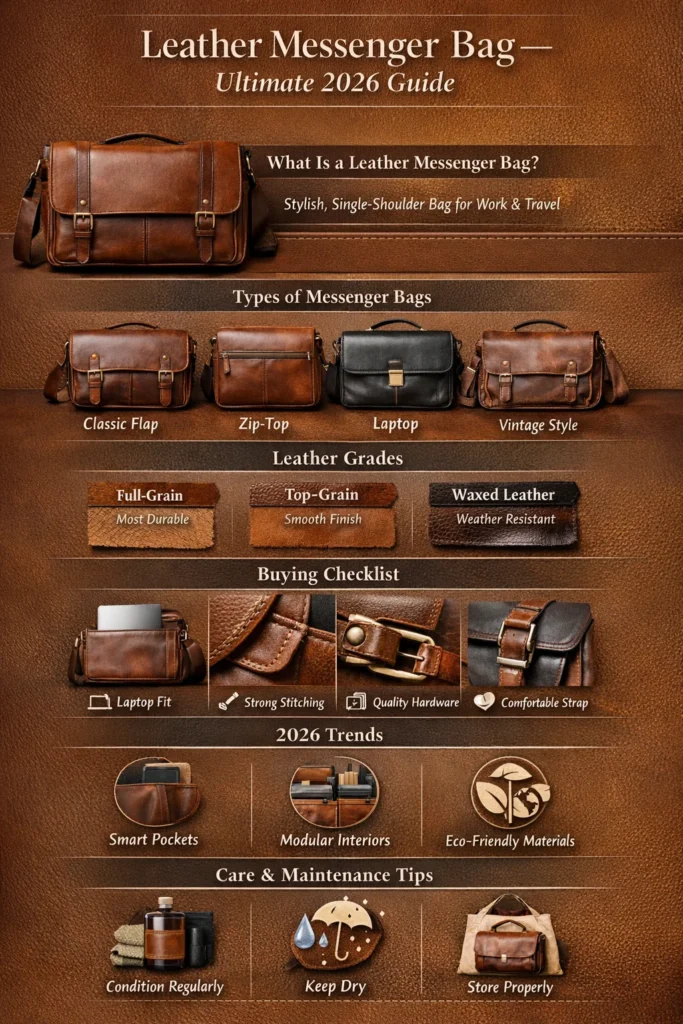 Leather messenger bag