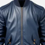Mens leather bomber jacket