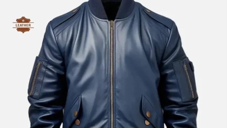 Mens leather bomber jacket