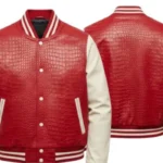 Red leather biker jacket