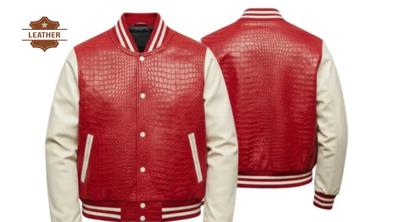 Red leather biker jacket