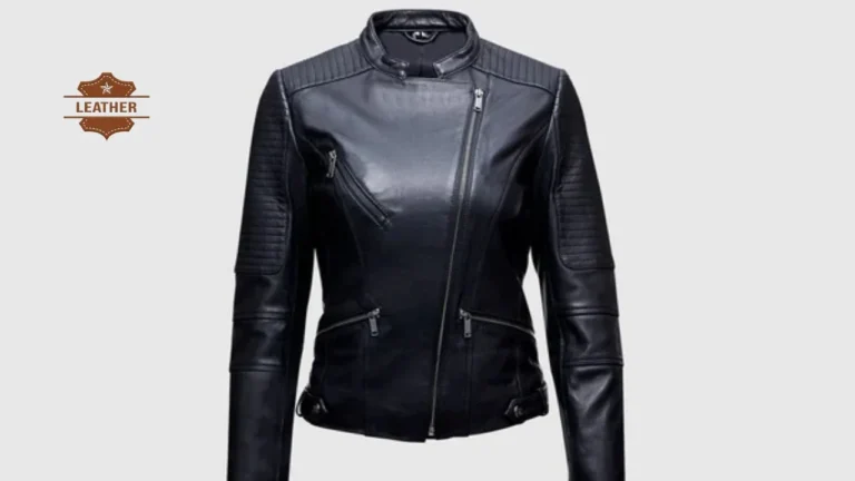 Women's leather moto jacket