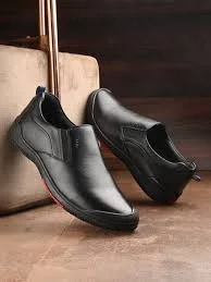 Black leather slip on mens