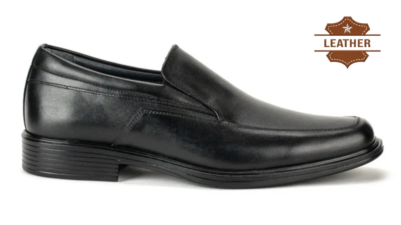 Black leather slip on mens