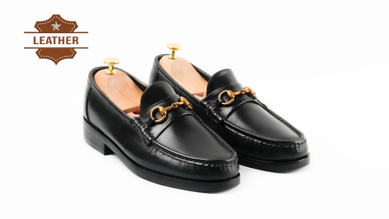 Black loafers mens leather