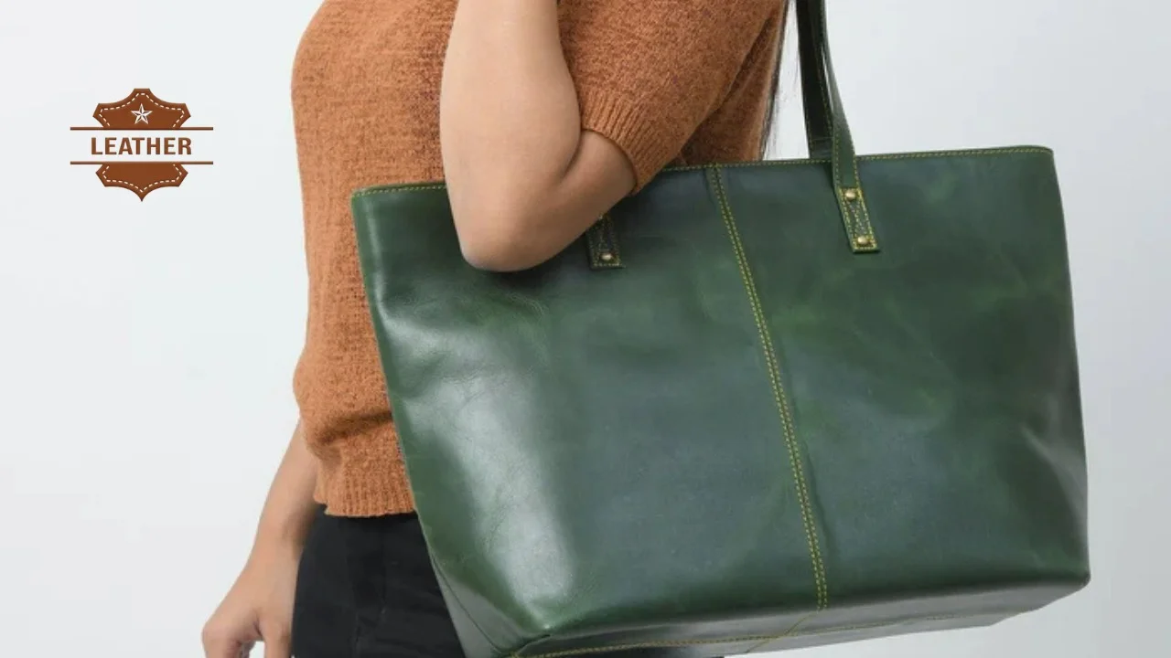Green leather bag