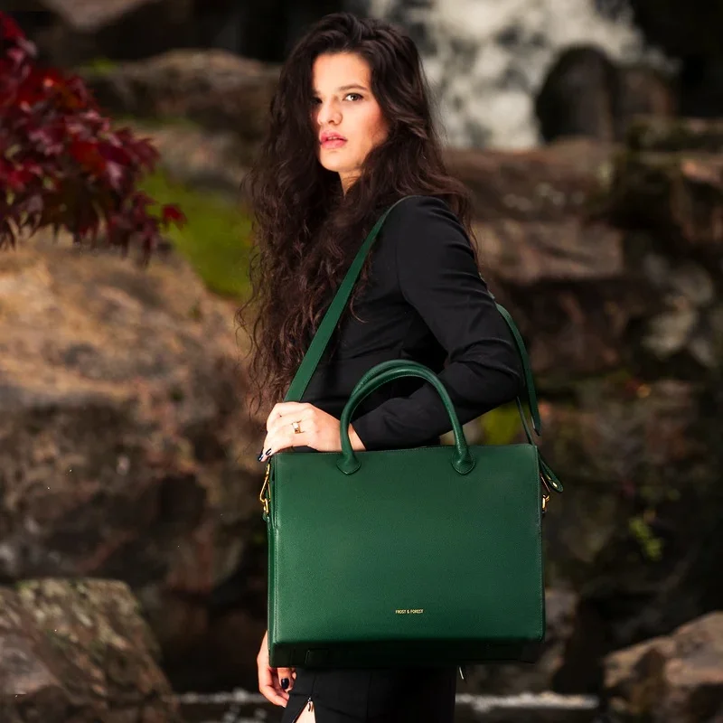 Green leather bag