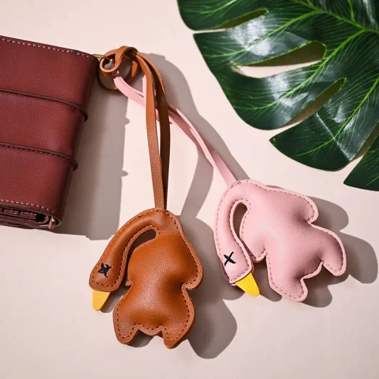 Leather bag charm