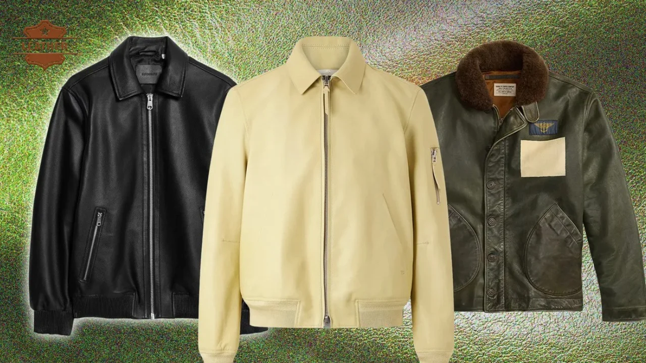 Leather coat jacket mens