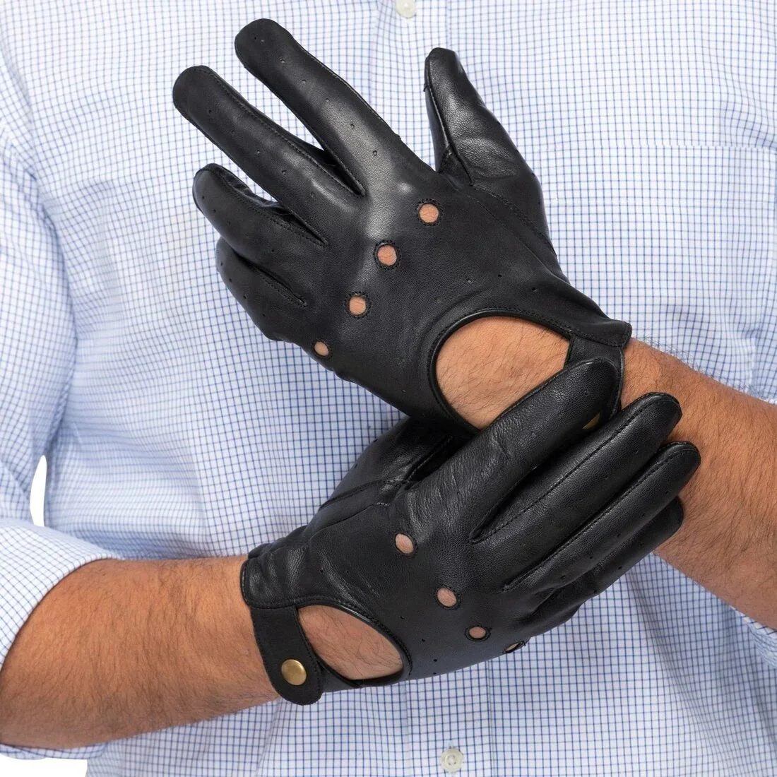 Leather driving gloves men