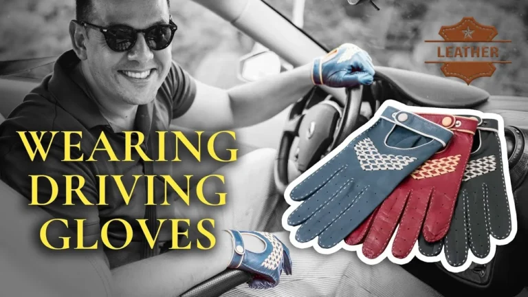 Leather driving gloves men