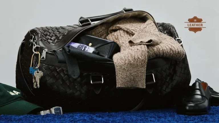 Leather duffle bag mens