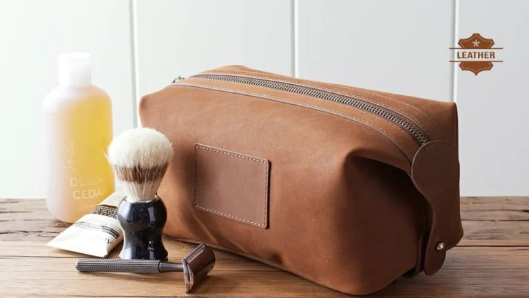 Leather toiletry bag