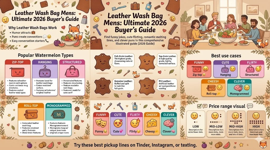 Leather wash bag mens