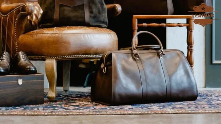 Leather weekender bag
