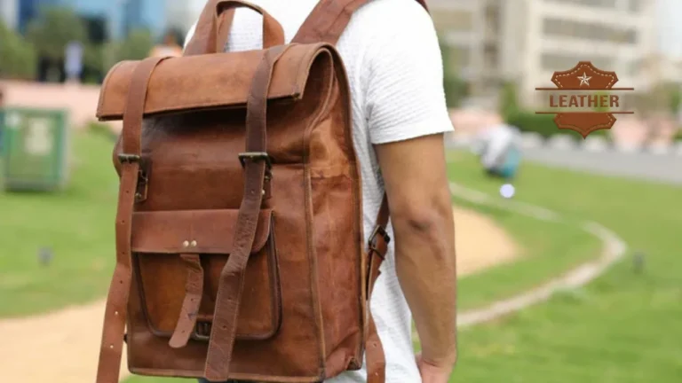 Mens leather backpack