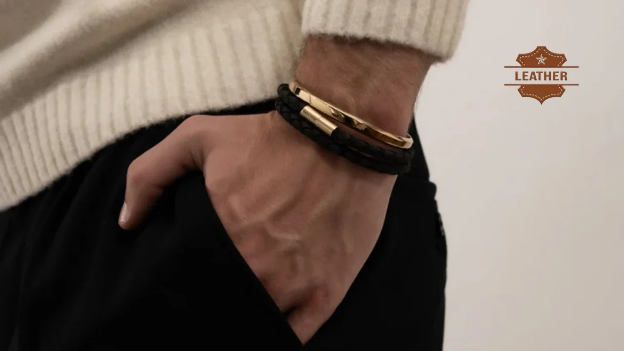 Mens leather bracelet