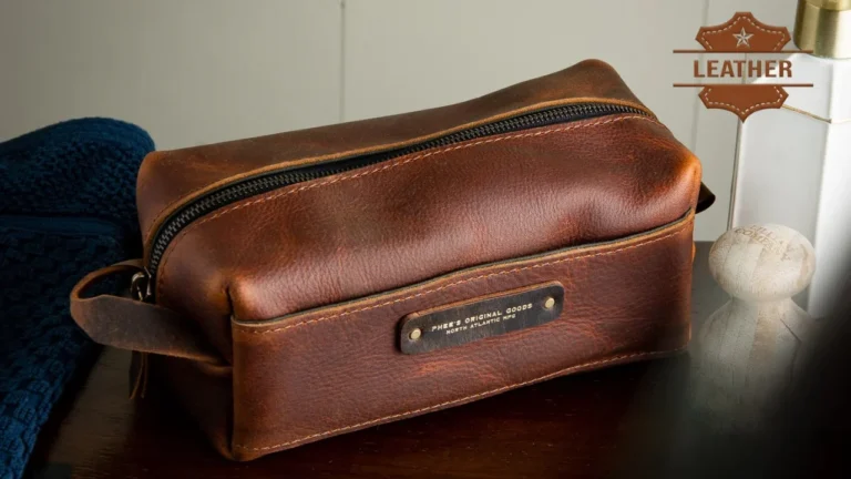 Mens leather dopp bag