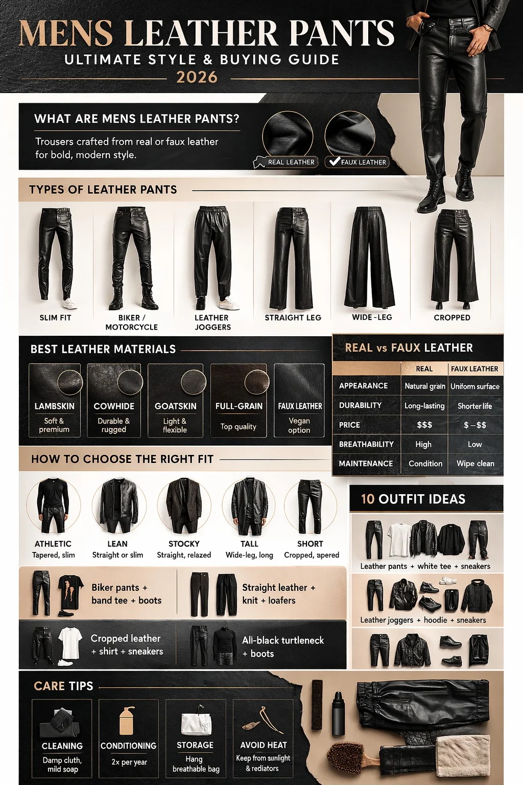 Mens leather pants