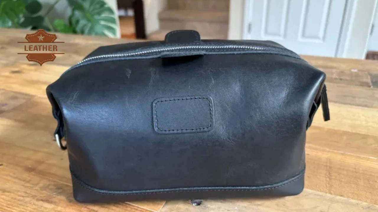 Mens leather toiletry bag