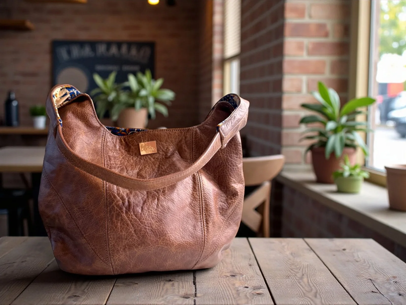 Slouchy leather tote bag