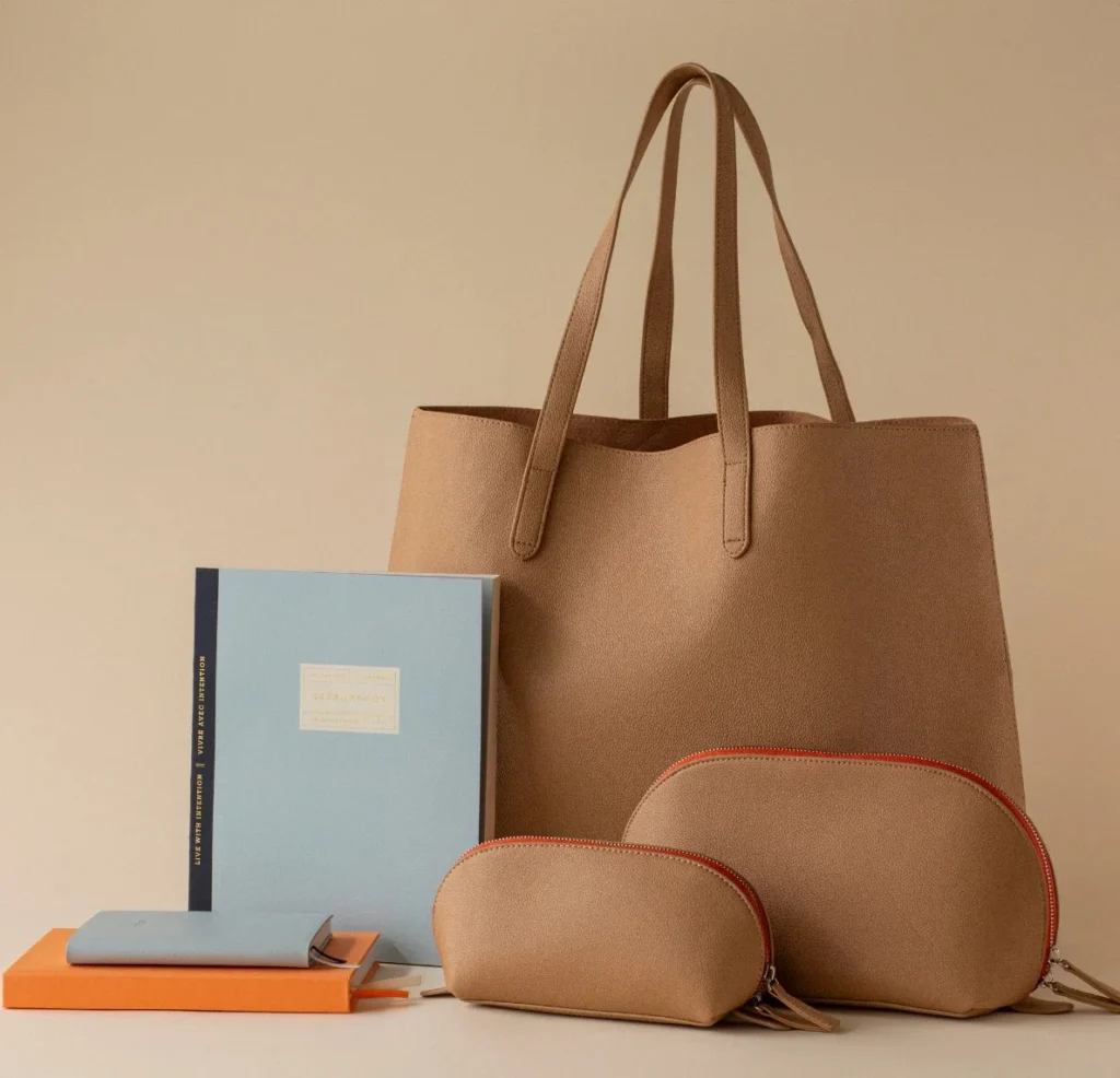 Vegan leather tote bag