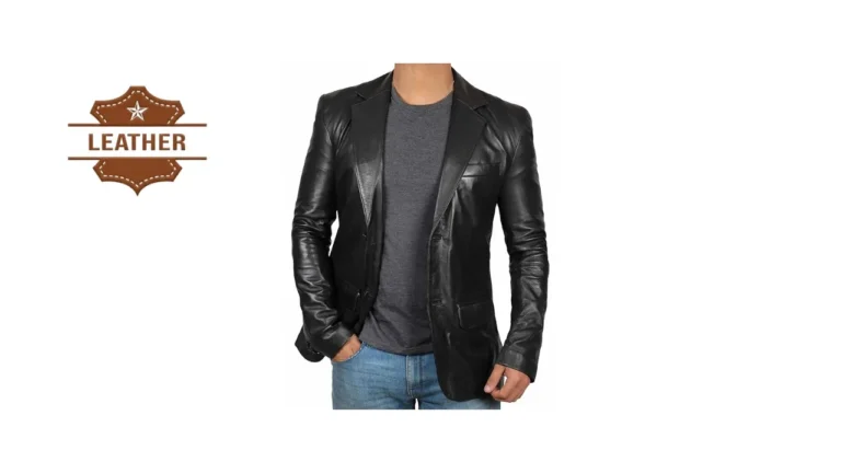 Black mens leather blazer