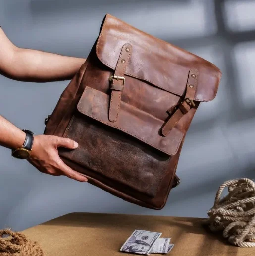 leather backpack for men