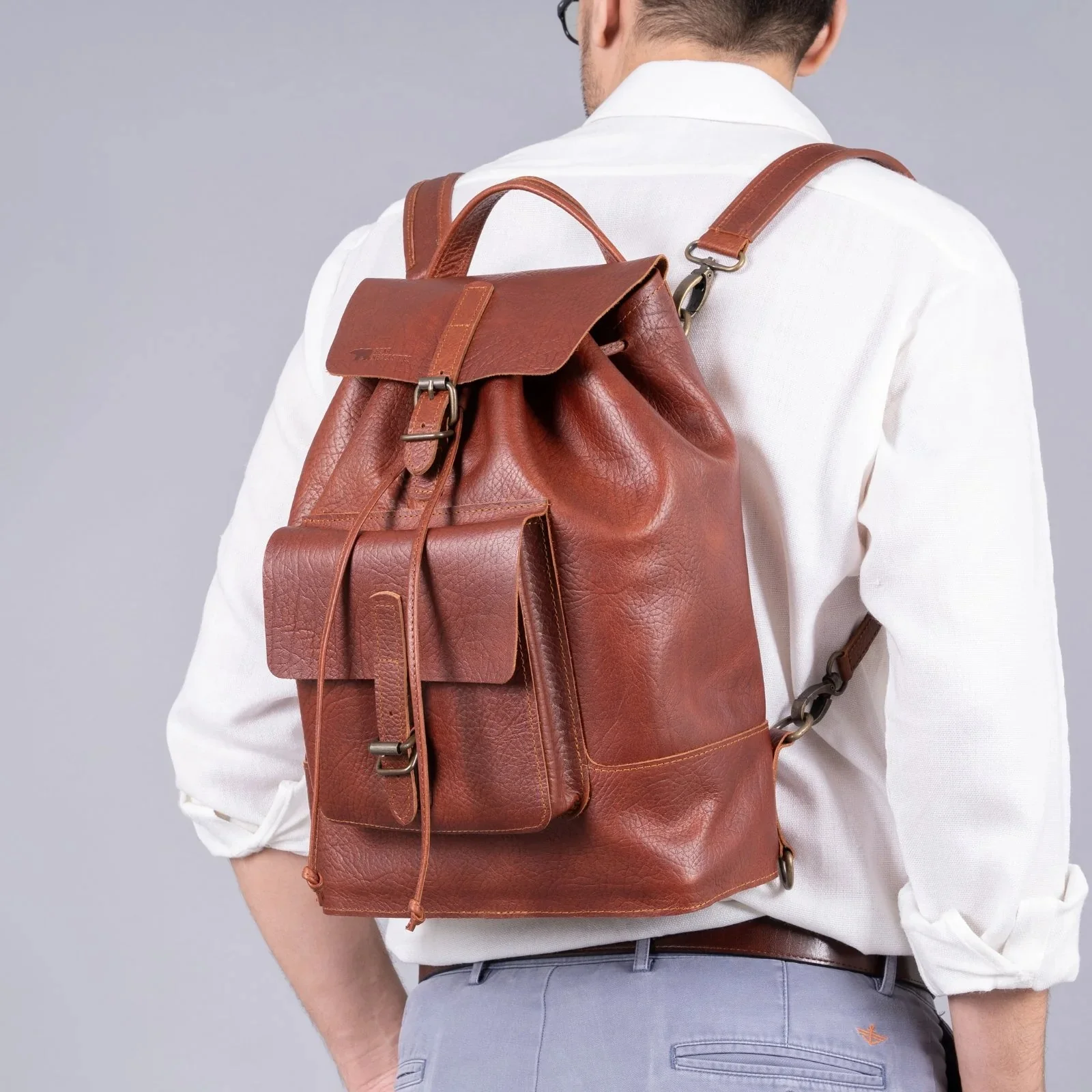 leather backpack for men