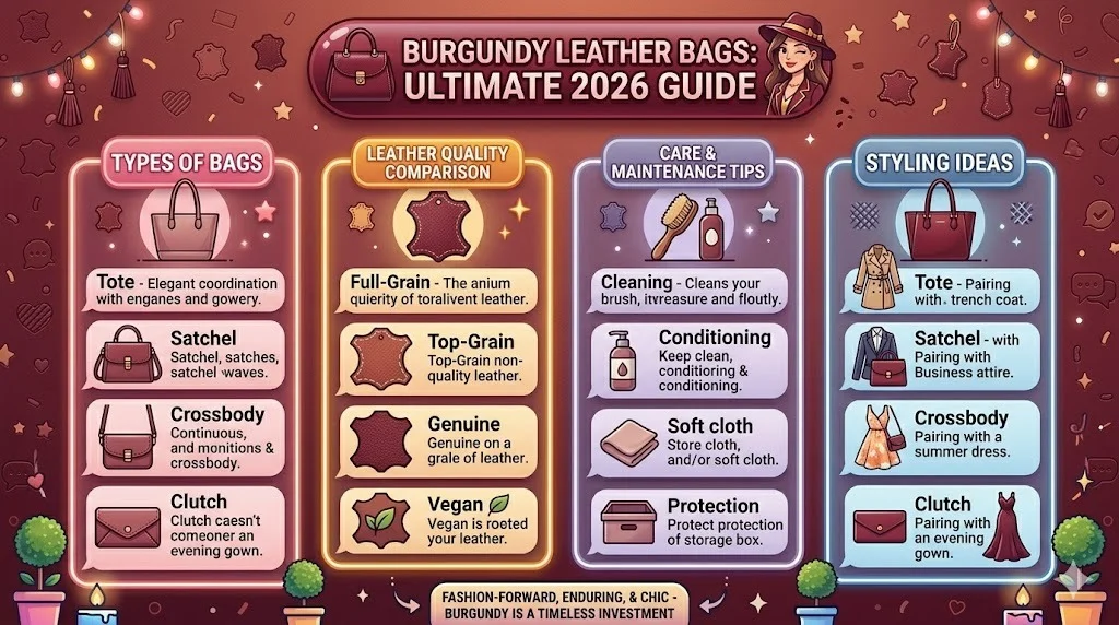 Bag burgundy leather