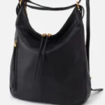 Black leather hobo bag