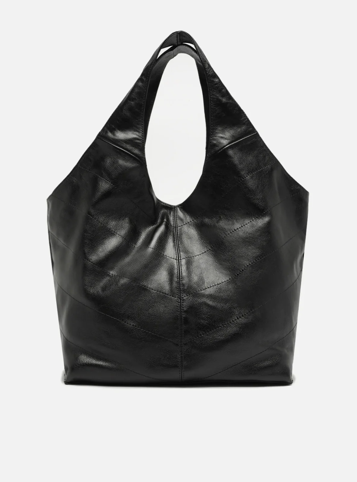 Black leather hobo bag