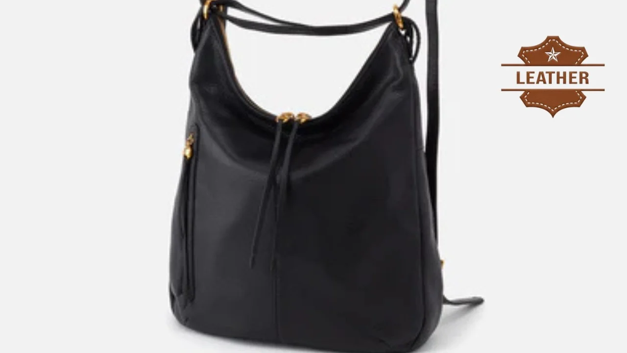 Black leather hobo bag