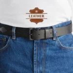 Black men belt leather