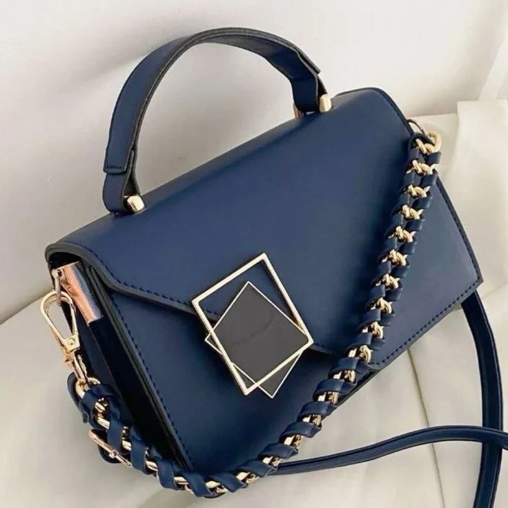 Blue leather bag