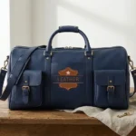 Blue leather bag