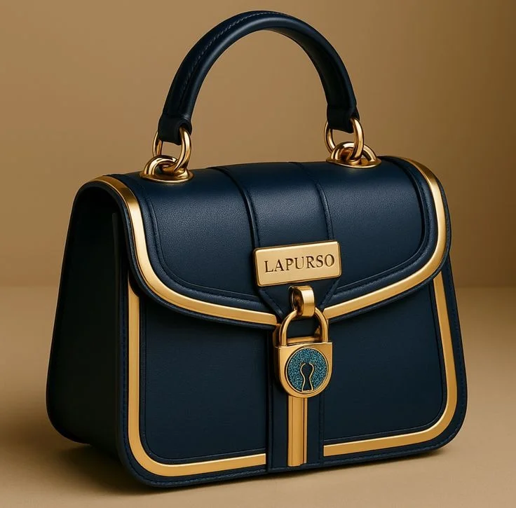 Blue leather bag