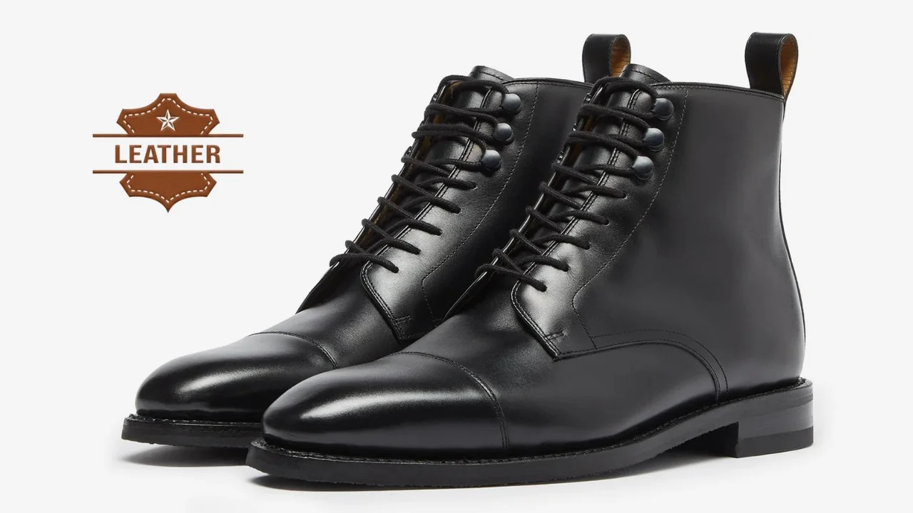 Boots black leather men