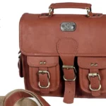 Brown leather shoulder bag