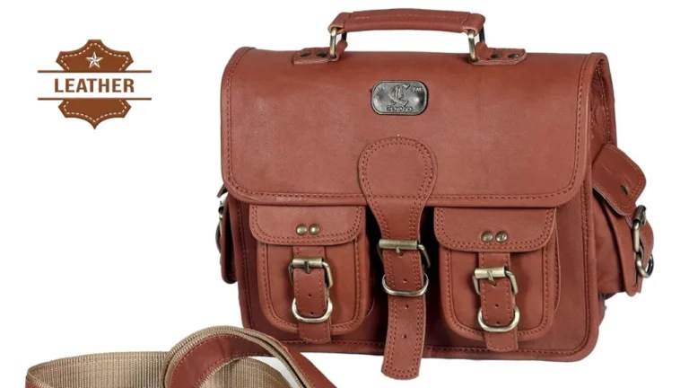 Brown leather shoulder bag
